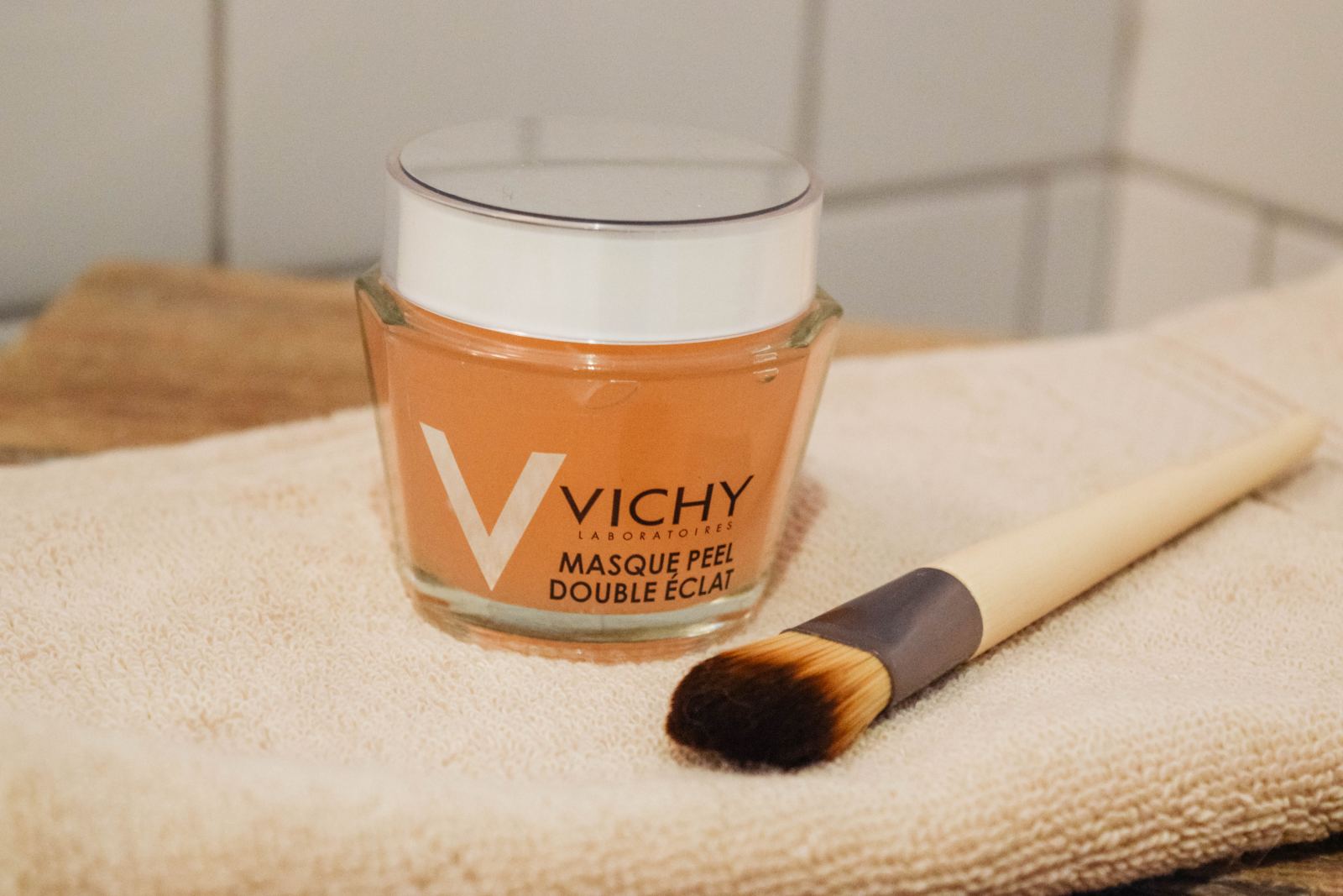 VICHY, VICHY skincare, french skincare, skincare, vichy masque, masque peel double eclat, face mask, vichy face mask, ecotools, ecotools synthetic brush, natural skincare